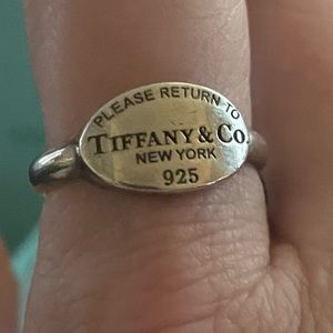 Tiffany & Co., 925 Sterling silver, women’s ring, size 8. BEAUTIFUL